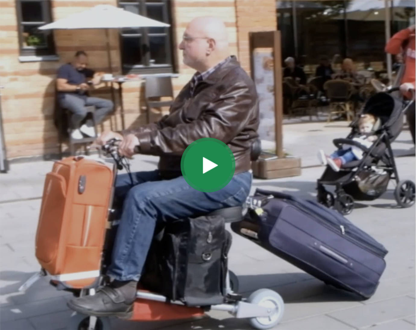 Taking luggage on trips with the TravelScoot